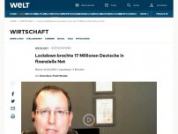 Bild zum Artikel: Lockdown brachte drei Millionen Deutsche in finanzielle Not