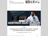 Bild zum Artikel: Anonymous infiltriert Attila Hildmann – Tausende Mitglieder fliegen aus Telegram-Gruppe