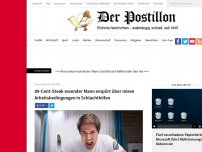 Bild zum Artikel: 89-Cent-Steak essender Mann empört über miese Arbeitsbedingungen in Schlachthöfen