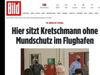 Bild zum Artikel: In Berln-Tegel - Hier sitzt Kretschmann ohne Maske am Flughafen