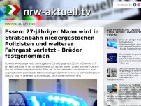 Bild zum Artikel: Essen: 27-jähriger Mann wird in Straßenbahn niedergestochen - Polizisten und weiterer Fahrgast verletzt - Brüder festgenommen