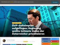 Bild zum Artikel: ÖVP-Geheimplan aufgeflogen: Regierung wollte intimste Daten der Österreicher privatisieren