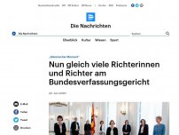 Bild zum Artikel: 'Historischer Moment' - Nun gleich viele Richterinnen und Richter am Bundesverfassungsgericht