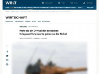 Bild zum Artikel: Mehr als ein Drittel der deutschen Kriegswaffenexporte gehen an die Türkei
