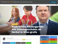 Bild zum Artikel: Nach Gratis-Kindergarten: Alle Ganztagsschulen ab Herbst in Wien gratis