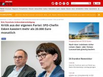 Bild zum Artikel: Diät, Pauschale, Aufwandsentschädigung - Kritik aus der eigenen Partei: SPD-Chefin Esken kassiert mehr als 20.000 Euro monatlich