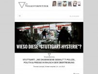 Bild zum Artikel: Stuttgart: „Nie dagewesene Gewalt“?! Polizei, Politik & Presse im Rausch der Übertreibung