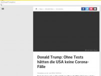 Bild zum Artikel: Donald Trump: 'Wenn wir nicht testen würden, hätten wir keine Fälle'