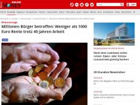 Bild zum Artikel: Altersvorsorge - Millionen Bürger betroffen: Weniger als 1000 Euro Rente trotz 40 Jahren Arbeit