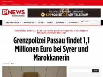 Bild zum Artikel: Großer Erfolg für die Schleierfahndung und ihren Banknotenspürhund Grenzpolizei Passau findet 1,1 Millionen Euro bei Syrer und Marokkanerin