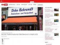 Bild zum Artikel: Umsatzeinbruch in Corona-Krise: Berliner Traditionsgeschäft Deko Behrendt schließt 2021