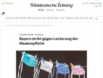 Bild zum Artikel: Coronavirus: Bayern strikt gegen Lockerung der Maskenpflicht
