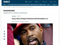 Bild zum Artikel: Kanye West kündigt Präsidentschaftskandidatur an