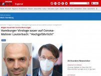 Bild zum Artikel: Wegen dauernder Corona-Warnungen - Hamburger Virologe angewidert von Corona-Dramatisierer Lauterbach
