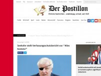 Bild zum Artikel: Seehofer stellt Verfassungsschutzbericht vor: 'Alles bestens!'