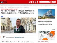 Bild zum Artikel: 'Hilfeschrei ging durch Mark und Bein' - Der Held von Gera: 36-jähriger Mann stoppt Messer-Angreifer und rettet Opfern Leben