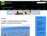 Bild zum Artikel: Kroatien kritisiert deutsche Medien wegen Corona-Panikmache
