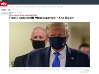 Bild zum Artikel: Attacke auf Ärzte und Behörden: Trump unterstellt Virusexperten: 'Alle lügen'