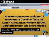 Bild zum Artikel: Unbenutzte COVID-19 Tests kamen positiv zurück? (Faktencheck)