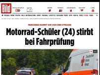 Bild zum Artikel: Benz rammt ihn von der Straße - Motorrad-Schüler stirbt bei Fahrprüfung!