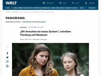 Bild zum Artikel: „Wir brauchen ein neues System“, schreiben Thunberg und Neubauer