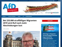 Bild zum Artikel: Bei 233.000 straffälligen Migranten 2019 wird Ruf nach mehr Abschiebungen laut