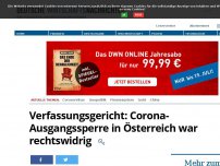 Bild zum Artikel: Verfassungsgericht: Corona-Ausgangssperre in Österreich war rechtswidrig