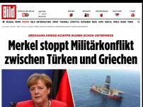 Bild zum Artikel: Kriegsschiffe im Mittelmeer - Merkel stoppt griechisch-türkischen Militärkonflikt