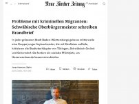 Bild zum Artikel: Probleme mit kriminellen Migranten in Deutschland: Schwäbische Oberbürgermeister schreiben Brandbrief