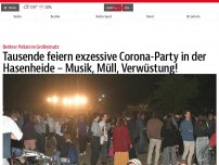 Bild zum Artikel: Tausende feiern exzessive Corona-Party in der Hasenheide – Musik, Müll, Verwüstung!