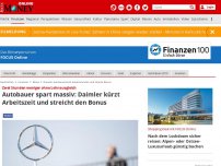 Bild zum Artikel: Zwei Stunden weniger ohne Lohnausgleich - Daimler kürzt Arbeitszeit und streicht den Bonus