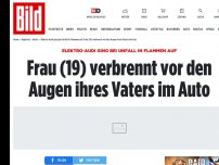 Bild zum Artikel: Elektroauto in Flammen - Frau (19) fährt gegen Baum und verbrennt