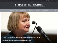 Bild zum Artikel: Vera Lengsfeld: „Heutige Politiker keinen Deut besser als die Machthaber der DDR“