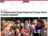 Bild zum Artikel: TV-Moderatorin Dunja Hayali auf Corona-Demo in Berlin bepöbelt