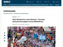 Bild zum Artikel: Anzeige wegen Verstoß gegen Hygieneregeln – Corona-Demo beendet