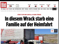 Bild zum Artikel: 5 Tote bei Unfall in Ankara - In dem Wrack starb eine Familie auf der Heimfahrt