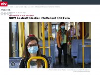 Bild zum Artikel: Bei Verstoß in Bus und Bahn: NRW bestraft Masken-Muffel mit 150 Euro