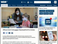 Bild zum Artikel: Ärzte in offenem Brief gegen Maskenpflicht für Schüler