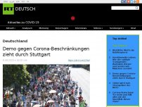 Bild zum Artikel: Demo gegen Corona-Beschränkungen zieht durch Stuttgart