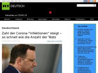 Bild zum Artikel: Zahl der Corona-'Infektionen' steigt – so schnell wie die Anzahl der Tests