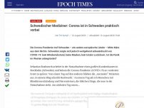 Bild zum Artikel: Schwedischer Mediziner: Corona ist in Schweden praktisch vorbei