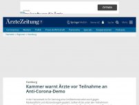 Bild zum Artikel: Kammer warnt Ärzte vor Teilnahme an Anti-Corona-Demo