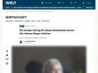 Bild zum Artikel: Die einzige Lösung für diesen Sozialstaat lautet – alle müssen länger arbeiten