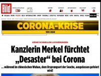 Bild zum Artikel: Keine schnellen Lockerungen - Kanzlerin Merkel fürchtet „Desaster“ bei Corona
