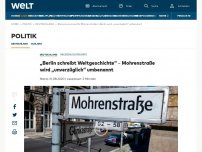 Bild zum Artikel: „Berlin schreibt Weltgeschichte“ – Mohrenstraße wird „unverzüglich“ umbenannt