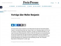 Bild zum Artikel: Vorträge über Walter Benjamin