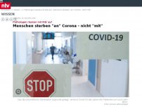 Bild zum Artikel: Pathologen räumen mit Mär auf: Menschen sterben 'an' Corona - nicht 'mit'