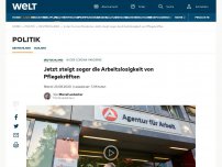 Bild zum Artikel: Jetzt steigt sogar die Arbeitslosigkeit von Pflegekräften