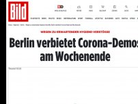 Bild zum Artikel: Hygiene-Verstöße befürchtet - Berlin verbietet Corona-Demos am Wochenende