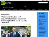 Bild zum Artikel: 'Massenmörder, hau ab!' – Gesundheitsminister Spahn von Wahlkampfauftritt aus Wuppertal vertrieben